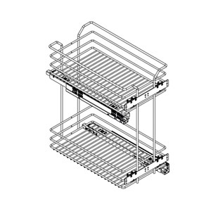 Cestello  Estraibile Portabottiglie Cromati Per Mobile Base Da 30 cm  611015.Y